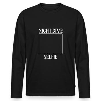 Night Diving Selfie - Men's Premium Organic Long Sleeve Shirt - black - Front - Nico (187cm)