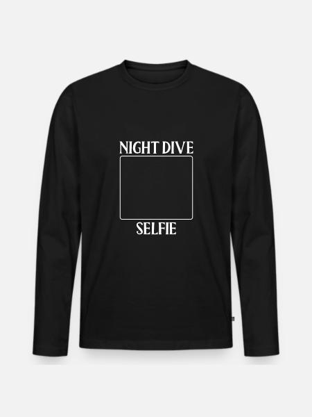 Night Diving Selfie - Men's Premium Organic Long Sleeve Shirt - black