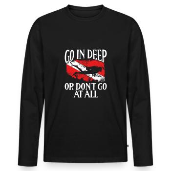 Allez en profondeur ou n’allez pas - T-shirt manches longues Premium bio Homme - noir - Devant - Nico (187cm)