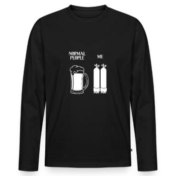 Beer people and me the diver - Men's Premium Organic Long Sleeve Shirt - black - Front - Nico (187cm)