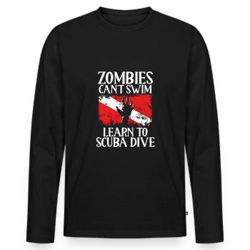 Zombies cannot learn to swim, - Men's Premium Organic Long Sleeve Shirt - black - Front - Nico (187cm)