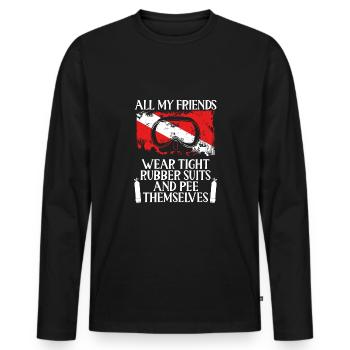 All my friends wear tight suits - Men's Premium Organic Long Sleeve Shirt - black - Front - Nico (187cm)