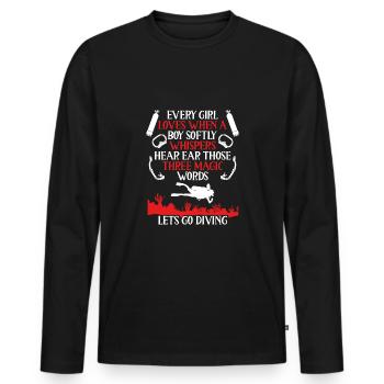 Let's go diving - Men's Premium Organic Long Sleeve Shirt - black - Front - Nico (187cm)