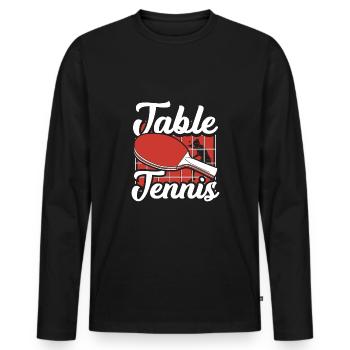 Table tennis net - Men's Premium Organic Long Sleeve Shirt - black - Front - Nico (187cm)