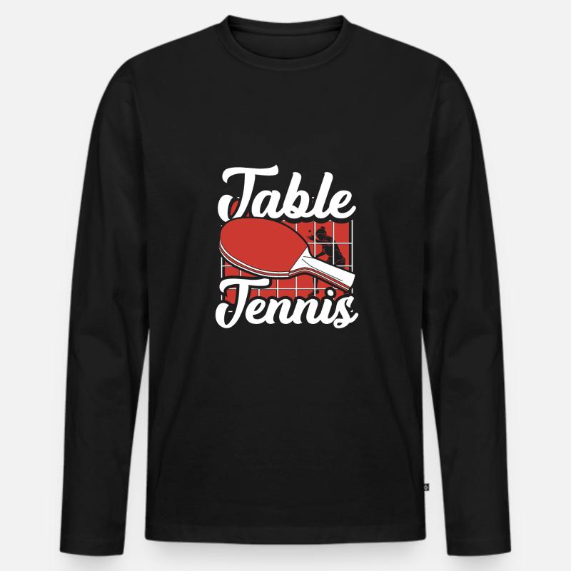 Tischtennisnetz - Männer Premium Bio Langarmshirt - Schwarz