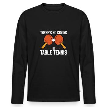 Ne pleure pas au tennis de table - T-shirt manches longues Premium bio Homme - noir - Devant - Nico (187cm)