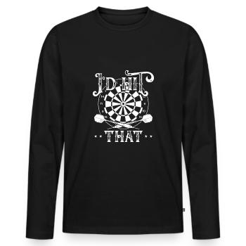 I had met this dart - Men's Premium Organic Long Sleeve Shirt - black - Front - Nico (187cm)