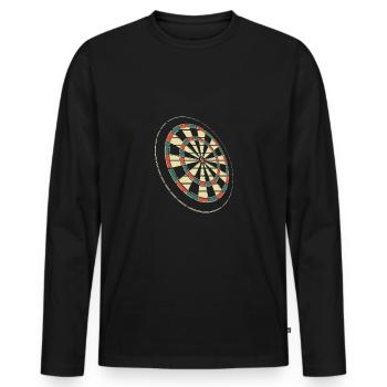 Jeu de fléchettes coloré - T-shirt manches longues Premium bio Homme - noir - Devant - Nico (187cm)