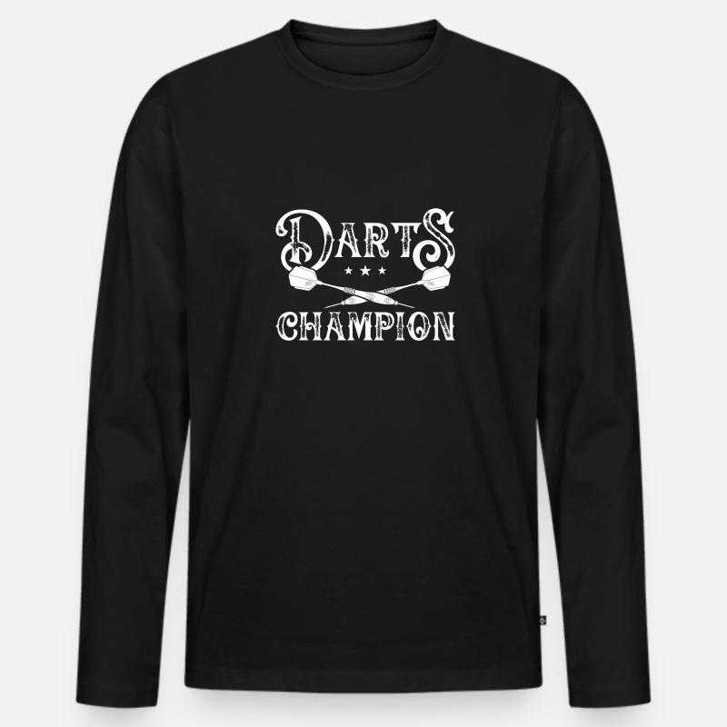 Darts champion Mit Sternen - Männer Premium Bio Langarmshirt - Schwarz