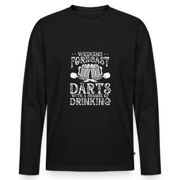 Fléchettes de prévisions de fin de semaine - T-shirt manches longues Premium bio Homme - noir - Devant - Nico (187cm)