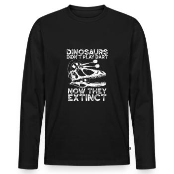 Les dinosaures ne jouaient pas aux fléchettes - T-shirt manches longues Premium bio Homme - noir - Devant - Nico (187cm)