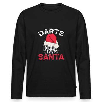 Dart disques du Père Noël avec rouge - T-shirt manches longues Premium bio Homme - noir - Devant - Nico (187cm)