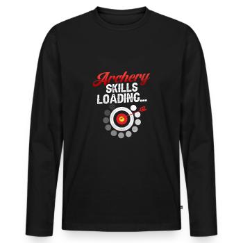Archery skills are loaded - Men's Premium Organic Long Sleeve Shirt - black - Front - Nico (187cm)