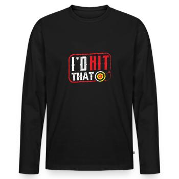 I had hit the archery target - Men's Premium Organic Long Sleeve Shirt - black - Front - Nico (187cm)
