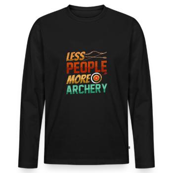Fewer people, more archery - Men's Premium Organic Long Sleeve Shirt - black - Front - Nico (187cm)