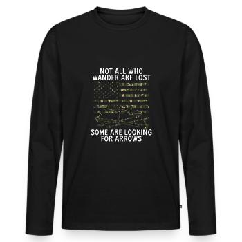 Search for stealth arrows - Men's Premium Organic Long Sleeve Shirt - black - Front - Nico (187cm)