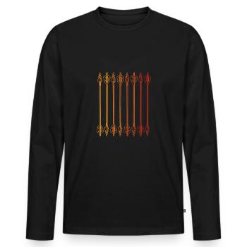 Arrow in retro style - Men's Premium Organic Long Sleeve Shirt - black - Front - Nico (187cm)