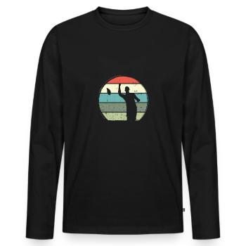 Cornhole homme style vintage - T-shirt manches longues Premium bio Homme - noir - Devant - Nico (187cm)