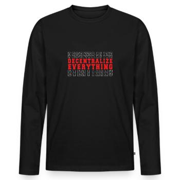 Crypto Decentralized Everything - Men's Premium Organic Long Sleeve Shirt - black - Front - Nico (187cm)