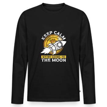 La fusée vers la lune - T-shirt manches longues Premium bio Homme - noir - Devant - Nico (187cm)