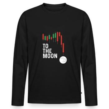 To the moon with the red candle - Men's Premium Organic Long Sleeve Shirt - black - Front - Nico (187cm)