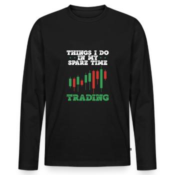 Handel In Meiner Freizeit - Männer Premium Bio Langarmshirt - Schwarz - Vorne - Nico (187cm)