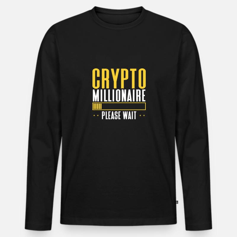 Krypto Millionär - Männer Premium Bio Langarmshirt - Schwarz
