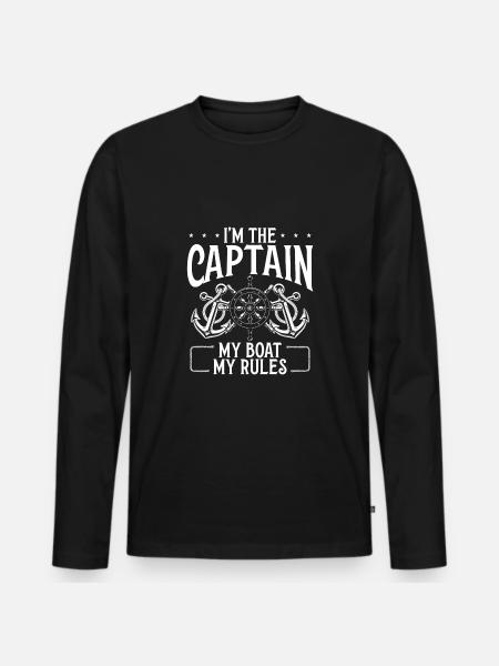 Mon bateau, mes règles - T-shirt manches longues Premium bio Homme - noir