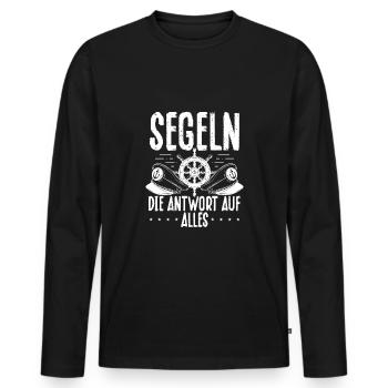 La voile est la réponse à tout - T-shirt manches longues Premium bio Homme - noir - Devant - Nico (187cm)