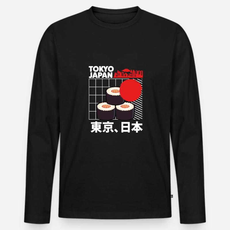 Ästhetischer Stil Der Maki rolle - Männer Premium Bio Langarmshirt - Schwarz