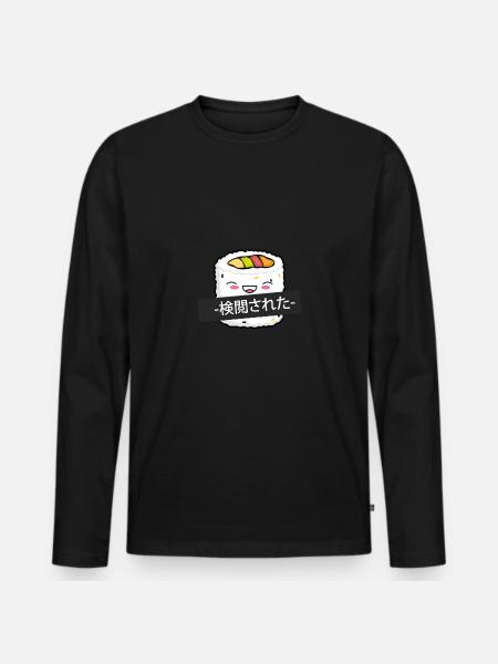 Fun Japanese Sushi - Men's Premium Organic Long Sleeve Shirt - black
