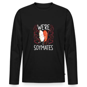 Nous sommes amis soja - T-shirt manches longues Premium bio Homme - noir - Devant - Nico (187cm)