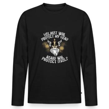 Viking Helmbart - Men's Premium Organic Long Sleeve Shirt - black - Front - Nico (187cm)
