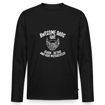 Les grands pères ont la barbe - T-shirt manches longues Premium bio Homme - noir - Devant - Nico (187cm)