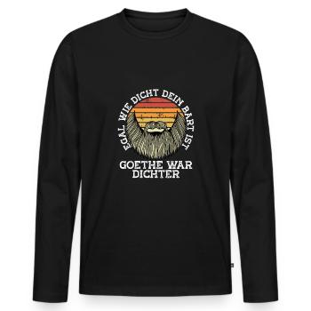 Dichter Bart Goethe war Dichter - Männer Premium Bio Langarmshirt - Schwarz - Vorne - Nico (187cm)