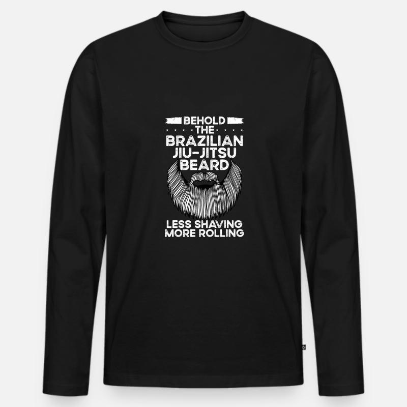 Brasilianischer Jiu Jitsu Bart - Männer Premium Bio Langarmshirt - Schwarz