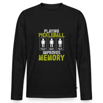 Pickleball speicher Wiedergeben - Männer Premium Bio Langarmshirt - Schwarz - Vorne - Nico (187cm)