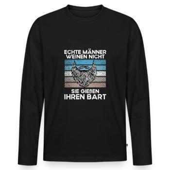 Männer Weinen Nicht, Sie Gießen Ihren - Männer Premium Bio Langarmshirt - Schwarz - Vorne - Nico (187cm)