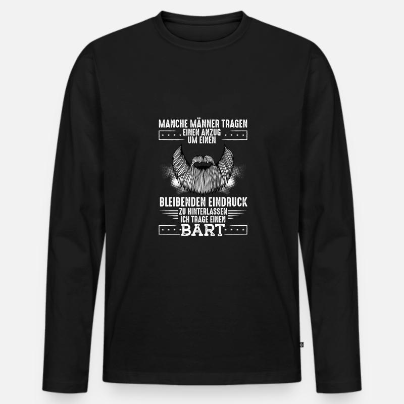 Anzug Oder Bart - Männer Premium Bio Langarmshirt - Schwarz