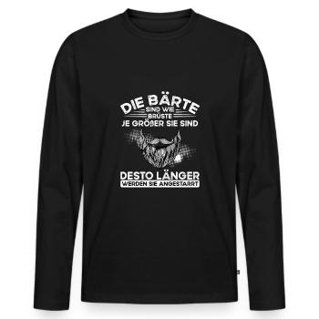 Bärte Sind Wie Große Brüste - Männer Premium Bio Langarmshirt - Schwarz - Vorne - Nico (187cm)