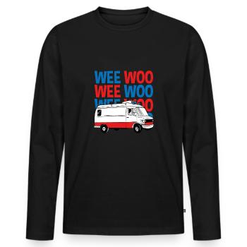 Weee Woo Ambulance - T-shirt manches longues Premium bio Homme - noir - Devant - Nico (187cm)