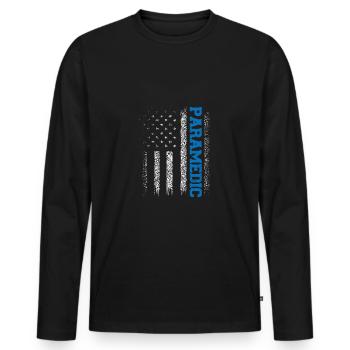 Paramedic USA - Men's Premium Organic Long Sleeve Shirt - black - Front - Nico (187cm)