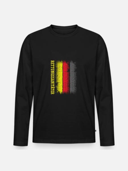 Deutscher Rettungssanitäter - Männer Premium Bio Langarmshirt - Schwarz