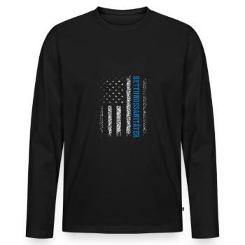 Deutscher Rettungssanitäter - Männer Premium Bio Langarmshirt - Schwarz - Vorne - Nico (187cm)