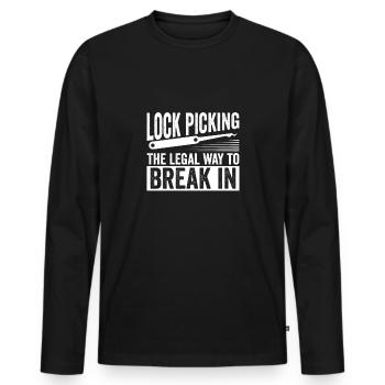 La voie légale vers le cambriolage - T-shirt manches longues Premium bio Homme - noir - Devant - Nico (187cm)
