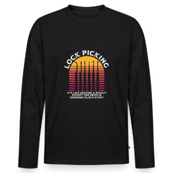 Das Knacken Von Schlössern Ist Wie Das - Männer Premium Bio Langarmshirt - Schwarz - Vorne - Nico (187cm)
