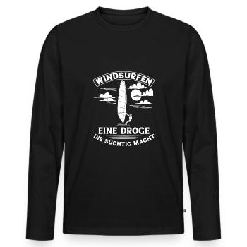 Windsurfen Eine Droge, Die Süchtig Macht - Männer Premium Bio Langarmshirt - Schwarz - Vorne - Nico (187cm)