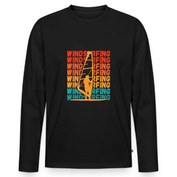 Planche à voile sur planche de surf - T-shirt manches longues Premium bio Homme - noir - Devant - Nico (187cm)