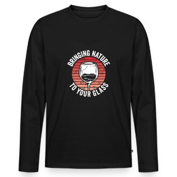 Bringen Sie Die Natur Ins Glas - Männer Premium Bio Langarmshirt - Schwarz - Vorne - Nico (187cm)
