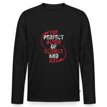 The perfect blend of science - Men's Premium Organic Long Sleeve Shirt - black - Front - Nico (187cm)